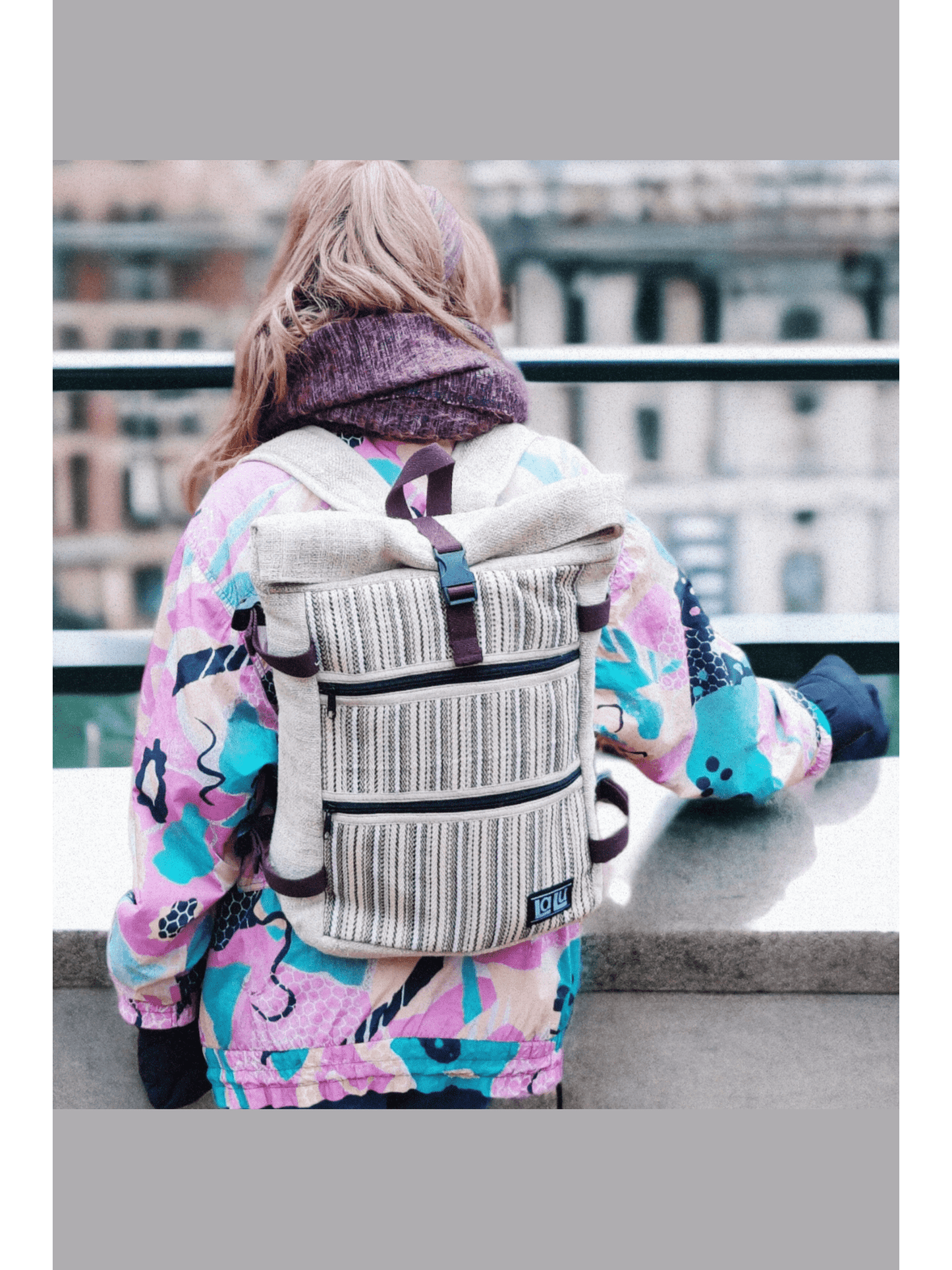 Basanti Stripe Backpack | Organic Hemp and Cotton