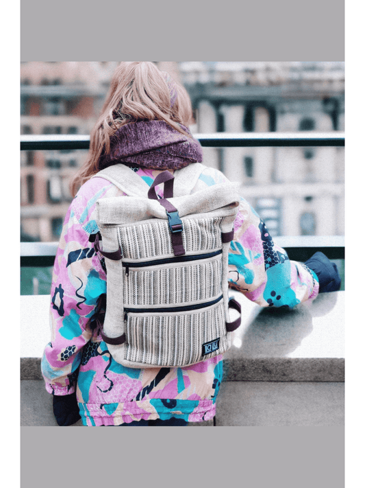 Basanti Stripe Backpack | Organic Hemp and Cotton