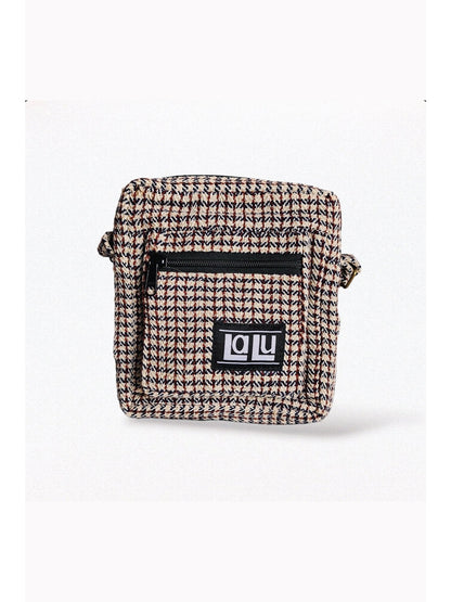Ravi Checkered Crossbody Bag | Nettle and cotton