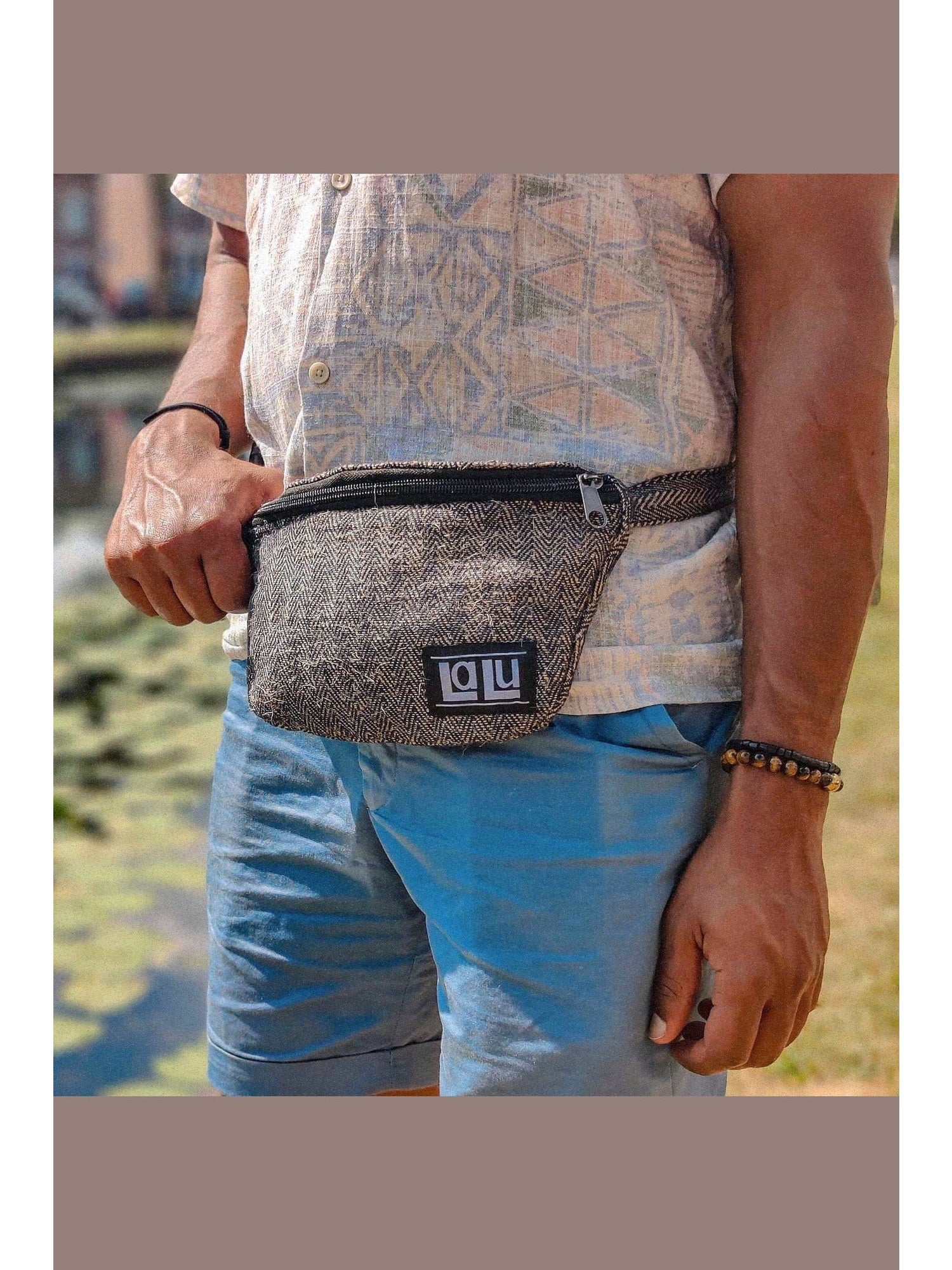 Alok Dark Fanny Pack | Organic Hemp and Cotton